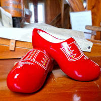 Wooden Clogs - Red and White Farmer