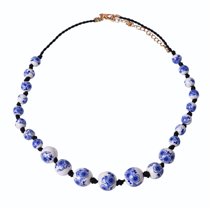 Necklace Flower Blauw