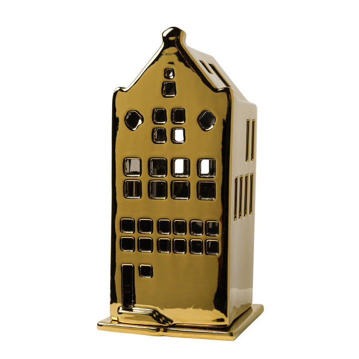 Tea Light Stepped Gold House