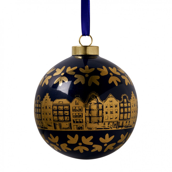 Christmas Bauble Blue/Gold Houses